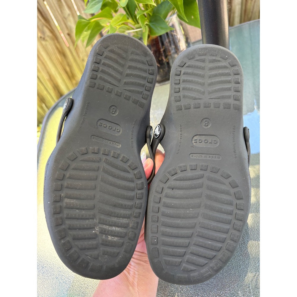 Crocs Swiftwater Black Red Strappy Slide Sandals Womens Size 8 Sporty Summer - Picture 4 of 7